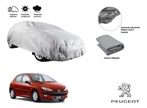 Cubierta Funda Cubre Auto Afelpada Peugeot 206 2000 A 2007 Foto 2