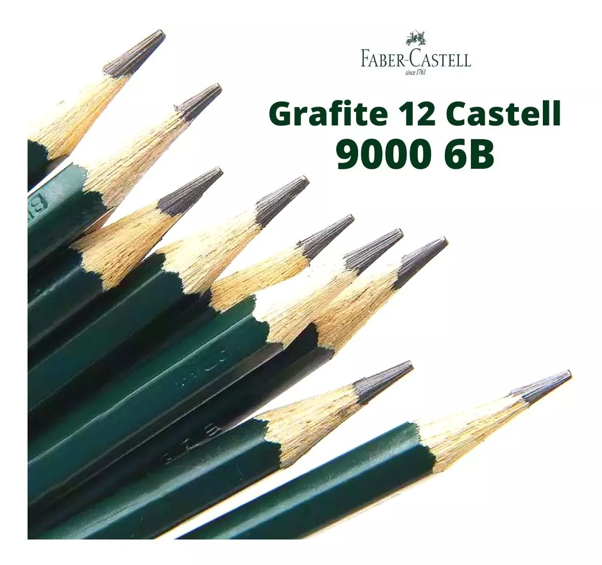 Lapis Tecnico Grafite Faber Castell 9000 6b - 12 Unidades