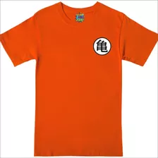 Remera Naranja De Dragon Ball Con Símbolo Kame