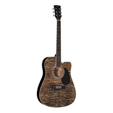 Violão Eletroacústica Vogga Vck370 Para Destros Mahogany Flamed