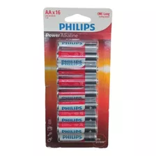 Pilha Alcalina Philips Aa Com 16 Unidades 1,5v Comum