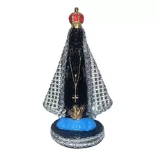 Imagem Em Gesso - Nossa Senhora Aparecida Com Strass 16,5cm