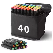 Kit De Cinco Marcadores Táctiles 40 Colores Profesionales