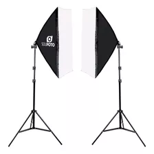 Kit De Luz Softbox Duplo Para Estúdio Fotográfico E Video