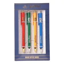 Set X 4 Bolígrafos Mooving Harry Potter Casas Color De La Tinta Azul Color Del Exterior Rojo/verde/amarillo/azul