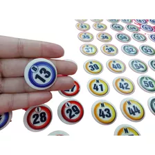 75 Peças Numeradas P/ Bingo Tipo Ficha De 3 Cents Diâmetro