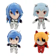 Kit 4 Pelúcias Evangelion Rei Ayanami Asuka Langley