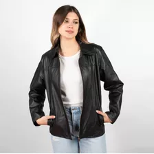 Campera Amplia Clásica Cuero Vacuno Legítimo Mujer Rg Cueros