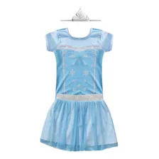 Conjunto Fantasia Elsa Frozen Com Saia De Tutu