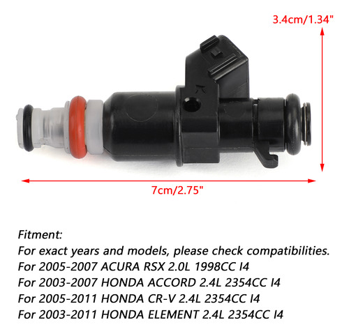 4 Inyectores De Combustible Para Honda Accord 2.4l 16450raaa Foto 4