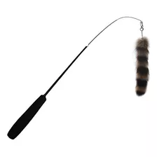 Fosrion Real Raccoon Tail Fur Dog Bites Toy Con Varilla De F