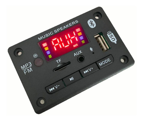 Módulo Rep Audio Bluetooth Mp3 Usb Aux Fm Micrófono 5voltios