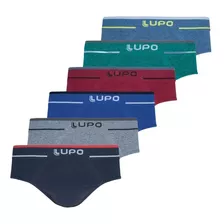 Cueca Lupo Kit 6 Slip Microfibra Sem Costura Texturizada 624