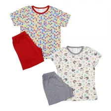 Kit 5 Pijama Infantil Juvenil Menina Menino Algodão 1 Ao 16