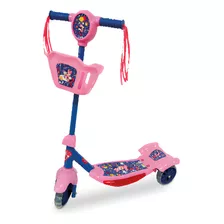 Patinete Infantil 3 Rodas Cestinha Led Som Zippy Toys Minnie