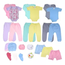 Kit C/28 Body Bebê Mijão Liso E Estampado Roupa Bebê Atacado