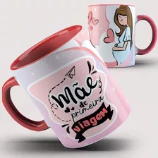 Caneca Vermelha Mãe De Primeira Viagem 442ia