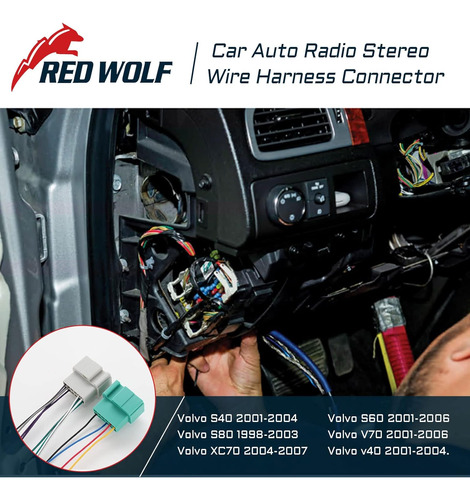 Arnes De Cableado De Radio Red Wolf Compatible Con Volvo ... Foto 6