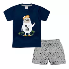 Conjunto Infantil Menino Bebê Verão Yeah Marinho