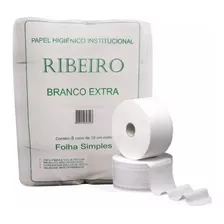 Papel Higiênico Ribeiro Rolão Branco 8 Rolos De 300 Metros