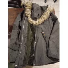 Campera Stone Parka Mujer Algodón Verde Militar