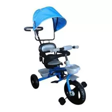 Triciclo Infantil Velotrol Com Capota Proteção Lateral Azul