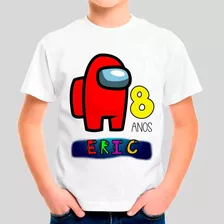 Camiseta Among Us Infantil Personalizada 3pçs