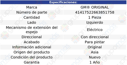 (1) Espejo Izquierdo Gm Original Tracker Del 2021 Al 2022 Foto 2