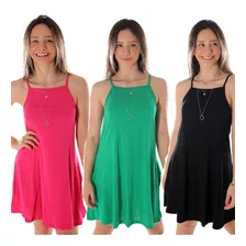 Vestido Malha Feminino Soltinho Atacado Com 6 Pçs