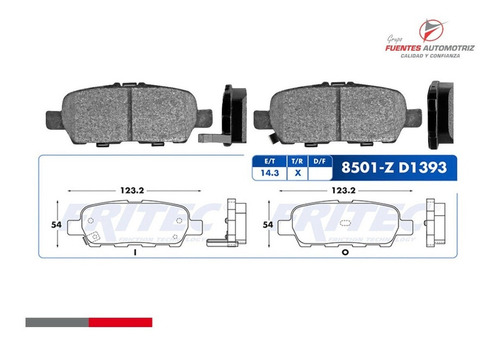 Jgo Balatas Ceramica Trasera Infiniti Fx35 3.5 2011-2013 Foto 4