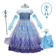 Disfraz De Cosplay De Princesa Elsa De Frozen, 8 Piezas