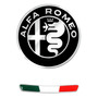 Adhesivo 3d Alfa Romeo Logo, Blanco Y Negro, 1.890 In