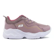 Tenis Mujer Moda Deportivo Sneakers Suela Blanda Lila 22-26