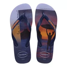 Ojotas Havaianas Hombre Hype Orange Estampada Originales-cuo