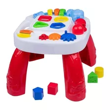 Mesa Educativa Didatica Infantil Colorida Play Time Vermelha
