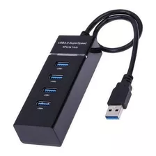 Hub Multi Usb 3.0 Preto 4 Portas Tv Pendrive Mouse Teclado