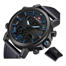 Reloj Naviforce De Cuero Impermeable Y Luminoso Para Hombre