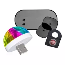 Kit Auto Mini Foco Led Rgb Giratorio Usb + Pasaroles + Bolsa