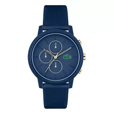 Reloj Lacoste Hombre Silicona Azul Dorado Crono Lc2011248