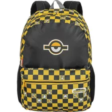 Mochila De Costas Sestini Minions M Plus Chess Colorido Cor Preto