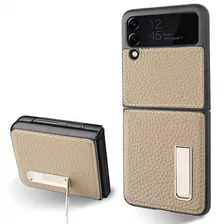 Funda Para Samsung Galaxy Z Flip 3 Con Cuero Genuino - Gris 