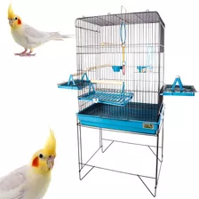 Criadeira Gaiola Viveiro Confort Preto Azul Pássaros Triplex