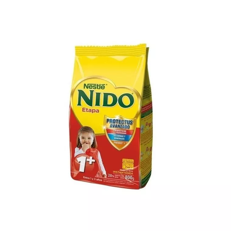 Leche De Fórmula En Polvo Nestlé Nido 1+ Protectus  En Bolsa De 800g - 12 Meses 3 Años