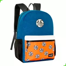 Mochila Costas Dragon Ball Z Azul/laranja/branca Dz3600 Clio