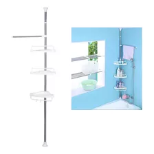 Organizador De Canto Prateleira Suporte Inox Banheiro Box