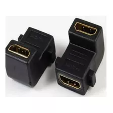 2 Adaptadores Extensor Hdmi Fêmea X Fêmea L 90° Graus Emenda