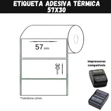 Etiqueta Adesiva 57x30 Para Mini Impressora 58mm - 5 Rolos