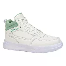 Bota Tenis Casual Urbano Urban Shoes Blanco Para Teens 1111