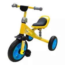 Triciclo Para Niños Asiento Amortiguador Y Garrafa Colores Color Amarillo