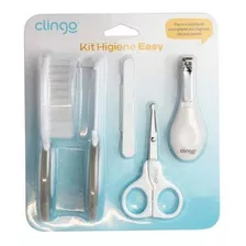Kit Higiene Pente Escova Tesoura Cortador Para Bebê - Clingo